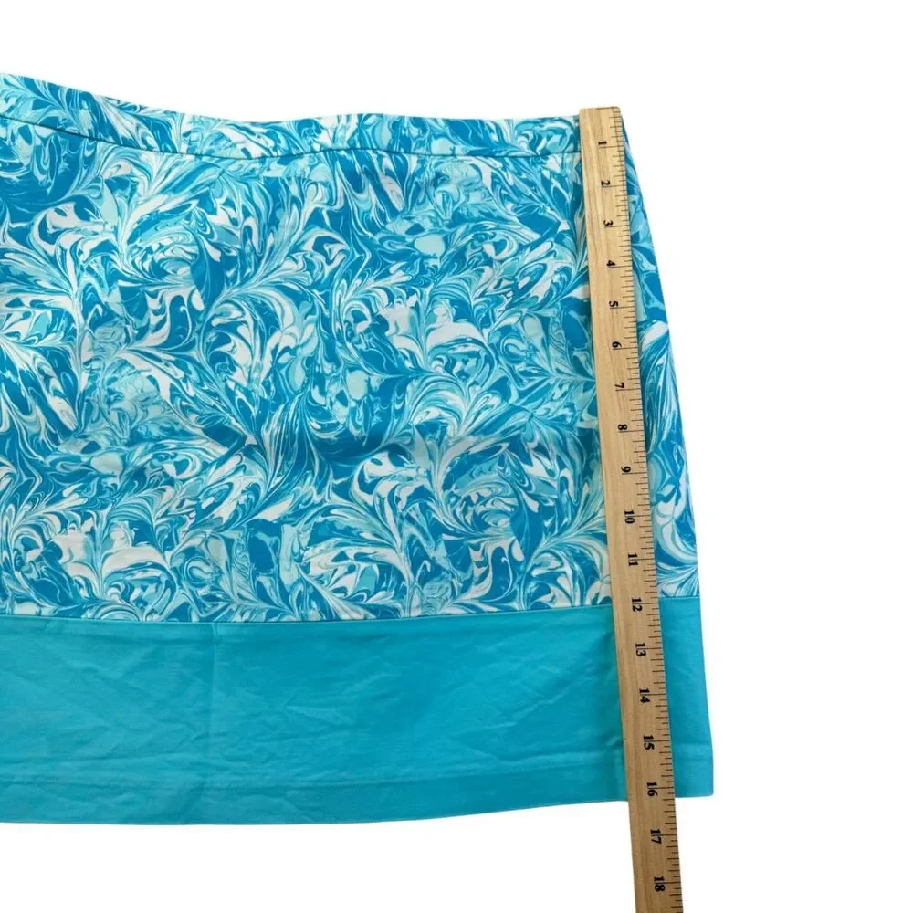 Michael Kors Skirt Women's 6 Blue Mini LOT of 2 Cotton Blend Back Zip Lined Cute